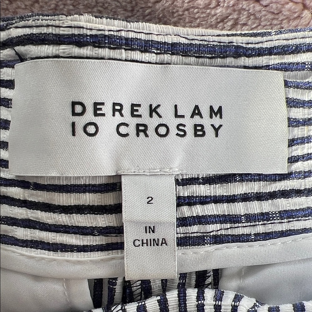 Derek Lam Navy and White Striped Shorts - Picture 2 of 7